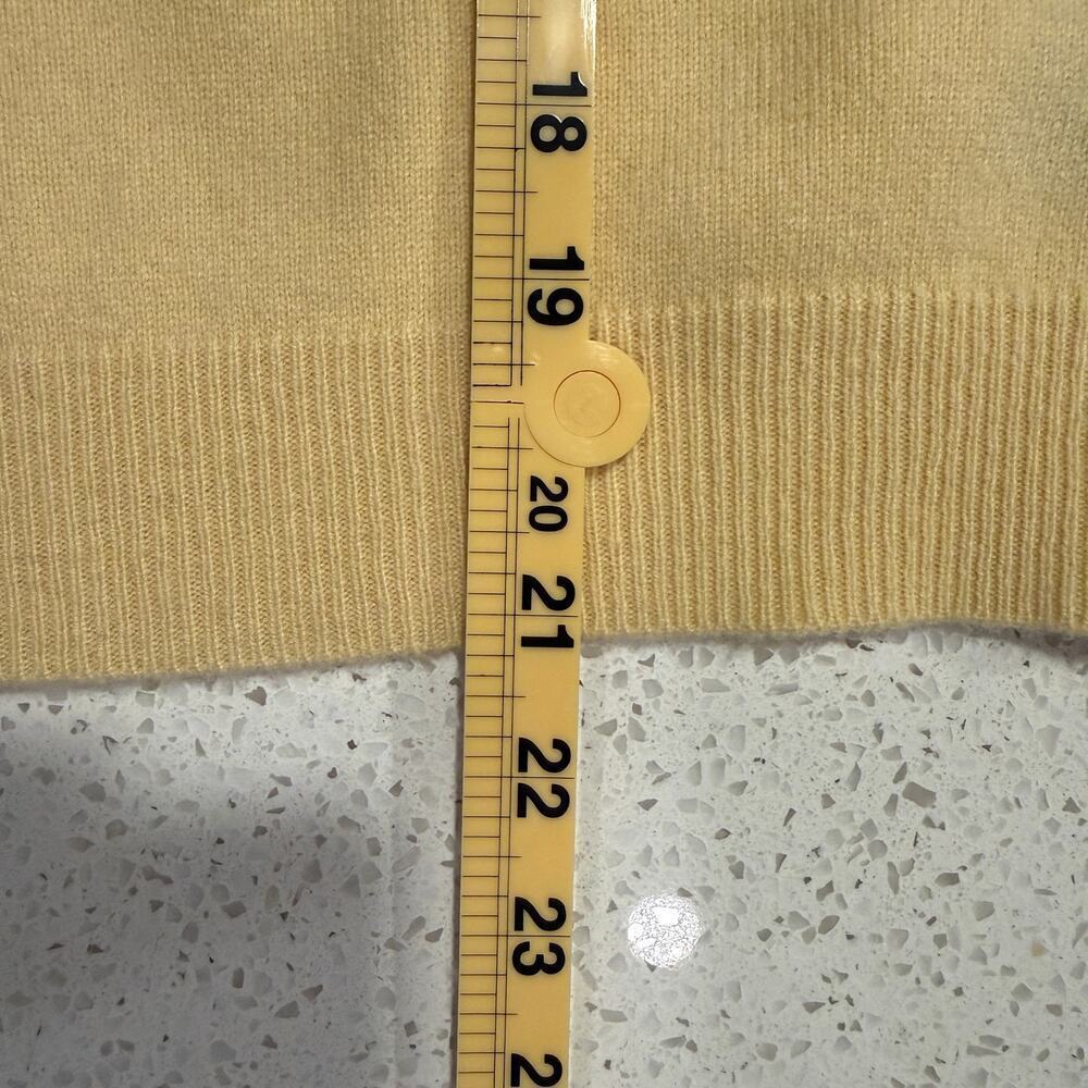 Lauren Ralph Lauren Cashmere Short Sleeve Top Small Butter Yellow Quiet Luxury - Picture 5 of 6